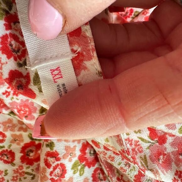 Lush Fremont Peasant Blouse Ditsy Floral XXL Smocked Puff Sleeve Cottagecore NEW - Picture 7 of 10